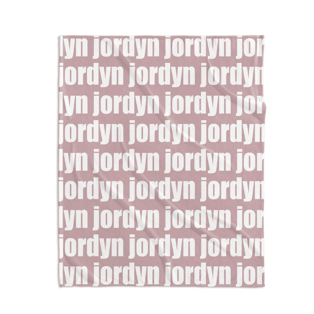 PERSONALIZED NAME BLANKET - BOLD FONT - BLUSH PINK