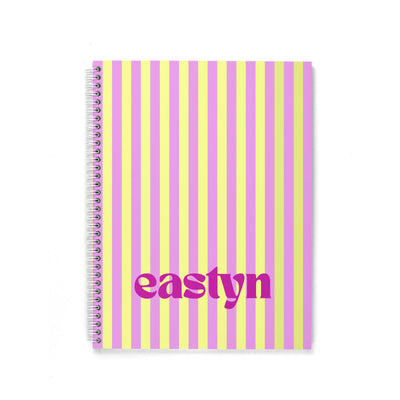 CABANA STRIPES PERSONALIZED SPIRAL NOTEBOOK