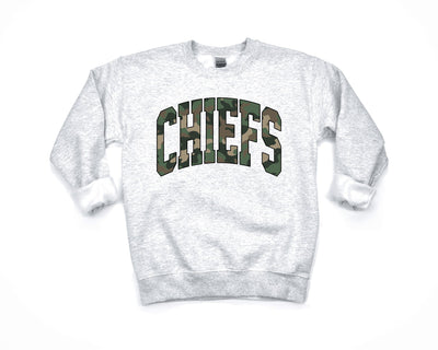 Custom Mascot Camo Crewneck Sweatshirt