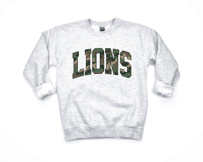 Custom Mascot Camo Crewneck Sweatshirt