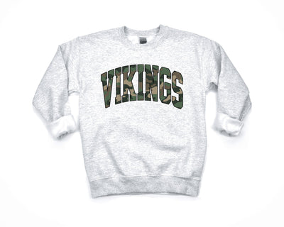 Custom Mascot Camo Crewneck Sweatshirt