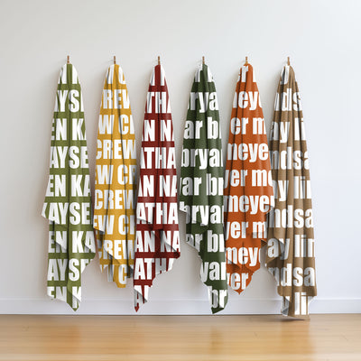 PERSONALIZED NAME BLANKET - BOLD (BOHO COLOR OPTIONS)