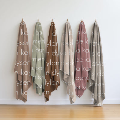PERSONALIZED NAME BLANKET - LIGHT (COZY CAFE COLOR OPTIONS)