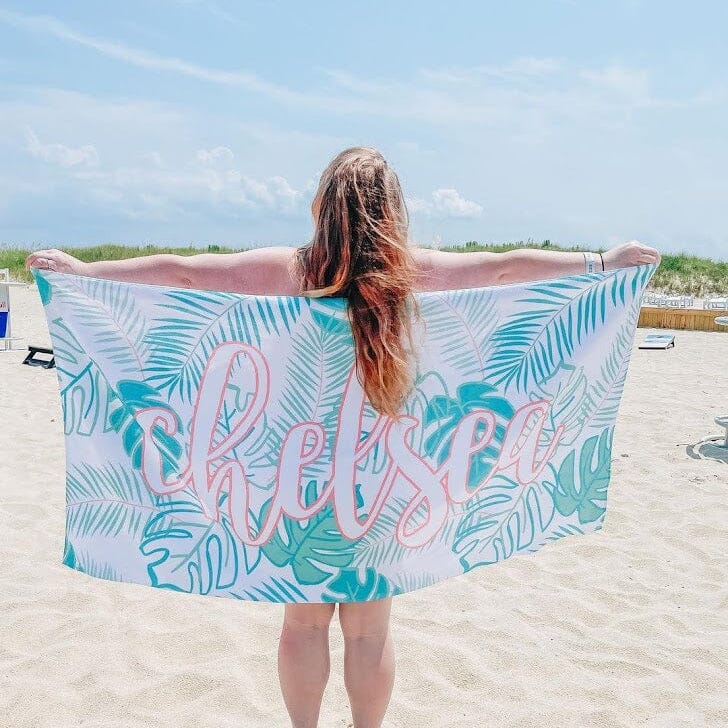 SUMMER PALMS PERSONALIZED PREMIUM BEACH TOWEL