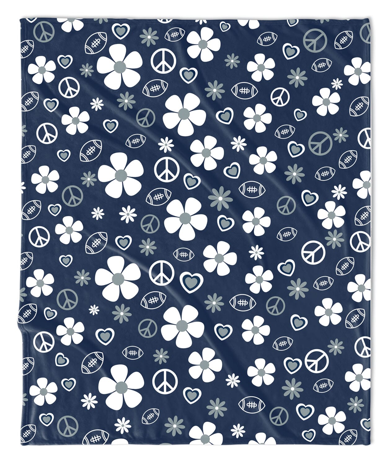 Dallas Navy Flower Power Football Blanket