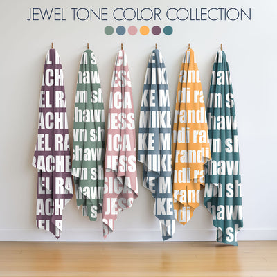 PERSONALIZED NAME BLANKET - BOLD (JEWEL TONE COLOR OPTIONS)