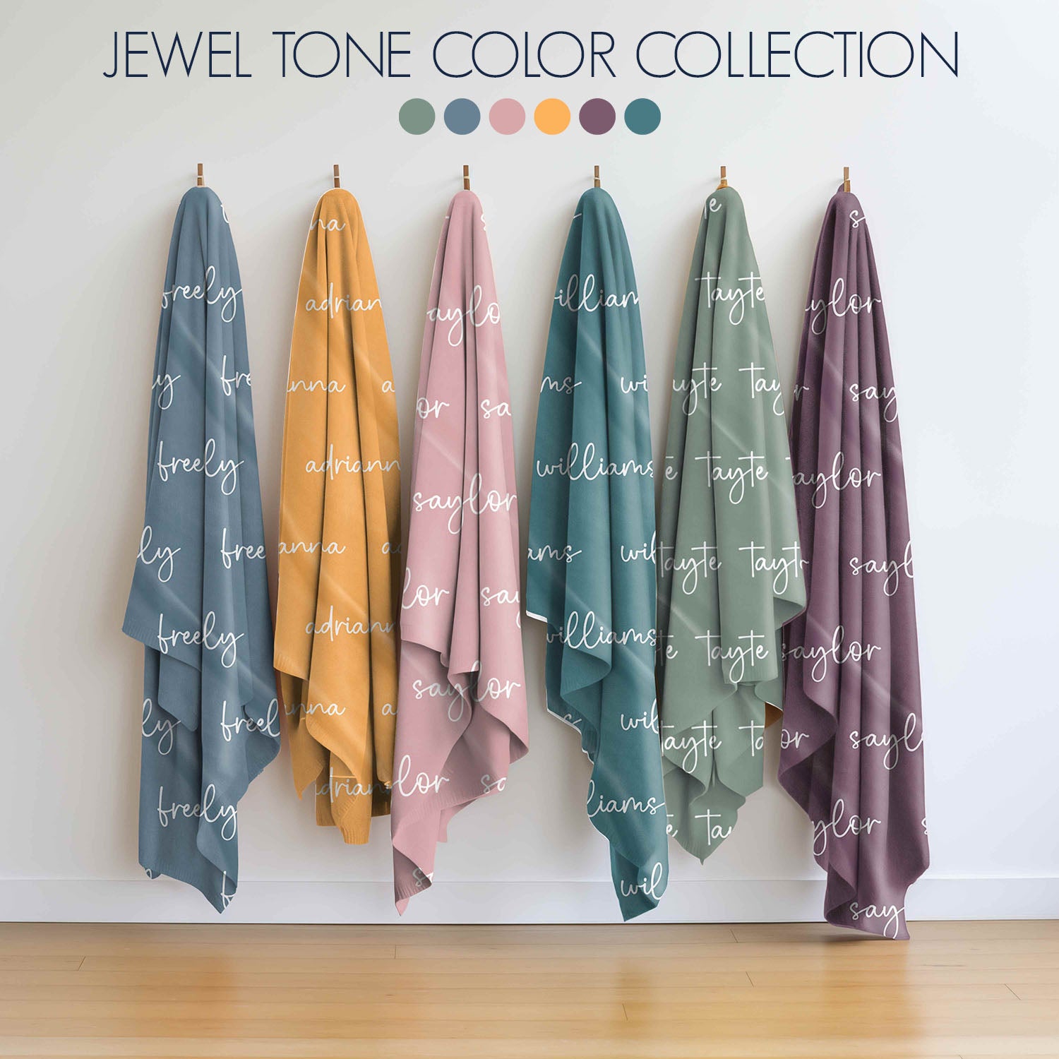 Personalized Name Blanket - Script (JEWEL TONE COLOR OPTIONS)