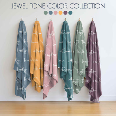 Personalized Name Blanket - Script (JEWEL TONE COLOR OPTIONS)