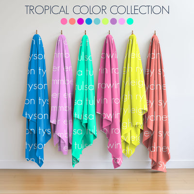 PERSONALIZED NAME BLANKET - LIGHT (TROPICAL COLOR OPTIONS)