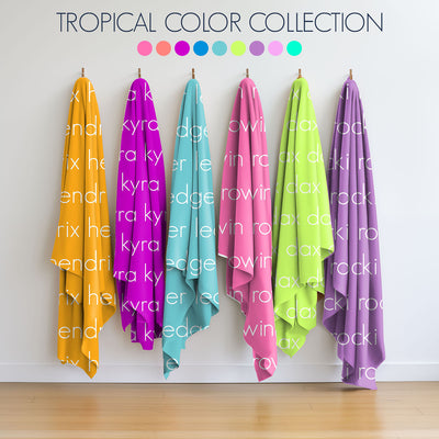PERSONALIZED NAME BLANKET - LIGHT (TROPICAL COLOR OPTIONS)