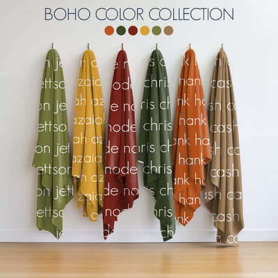 PERSONALIZED NAME BLANKET - LIGHT (BOHO COLOR OPTIONS)