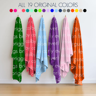 PERSONALIZED NAME BLANKET - LIGHT (ALL COLOR OPTIONS)
