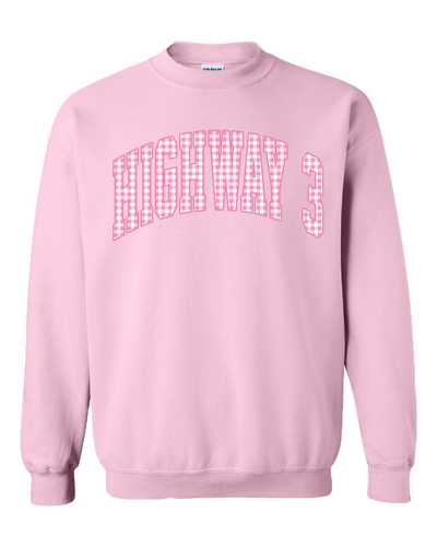 Highway 3 Gingham Logo Crewneck Sweatshirt
