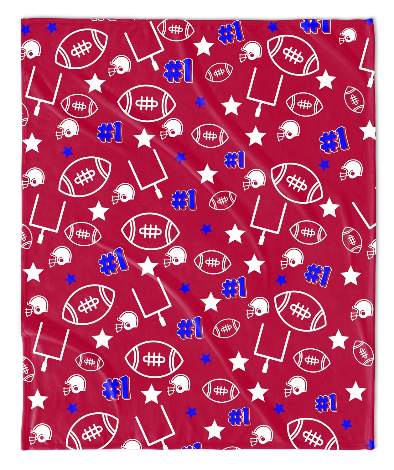 Red/Blue Jayhawks Football Blanket