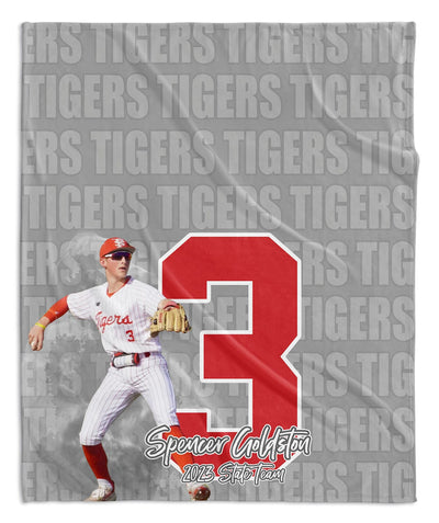 TEAM NAME AND NUMBER PERSONALIZED PHOTO BLANKET
