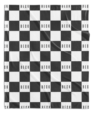 MODERN CHECKERED NAME PERSONALIZED BLANKET