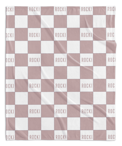 MODERN CHECKERED NAME PERSONALIZED BLANKET