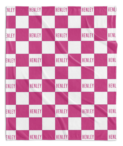 MODERN CHECKERED NAME PERSONALIZED BLANKET