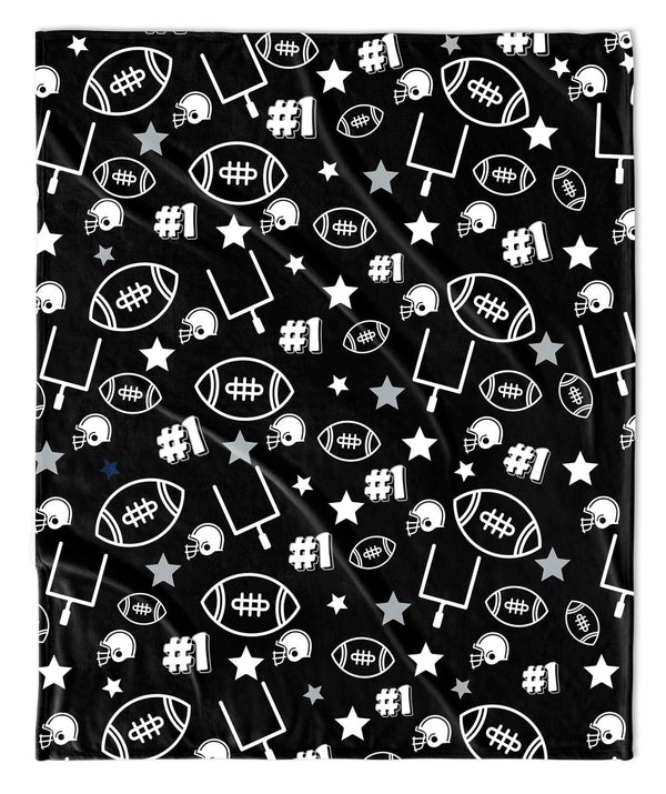 BLACK TOUCHDOWN FOOTBALL BLANKET Highway 3