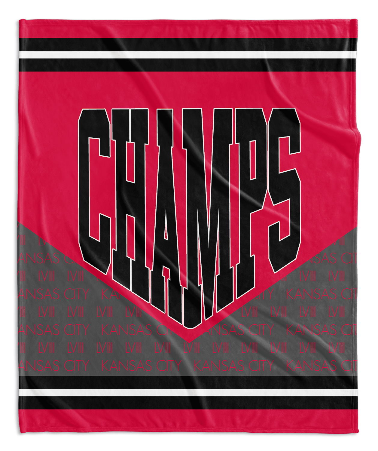 Vintage Red & Black CHAMPS Commemorative Fan Blanket