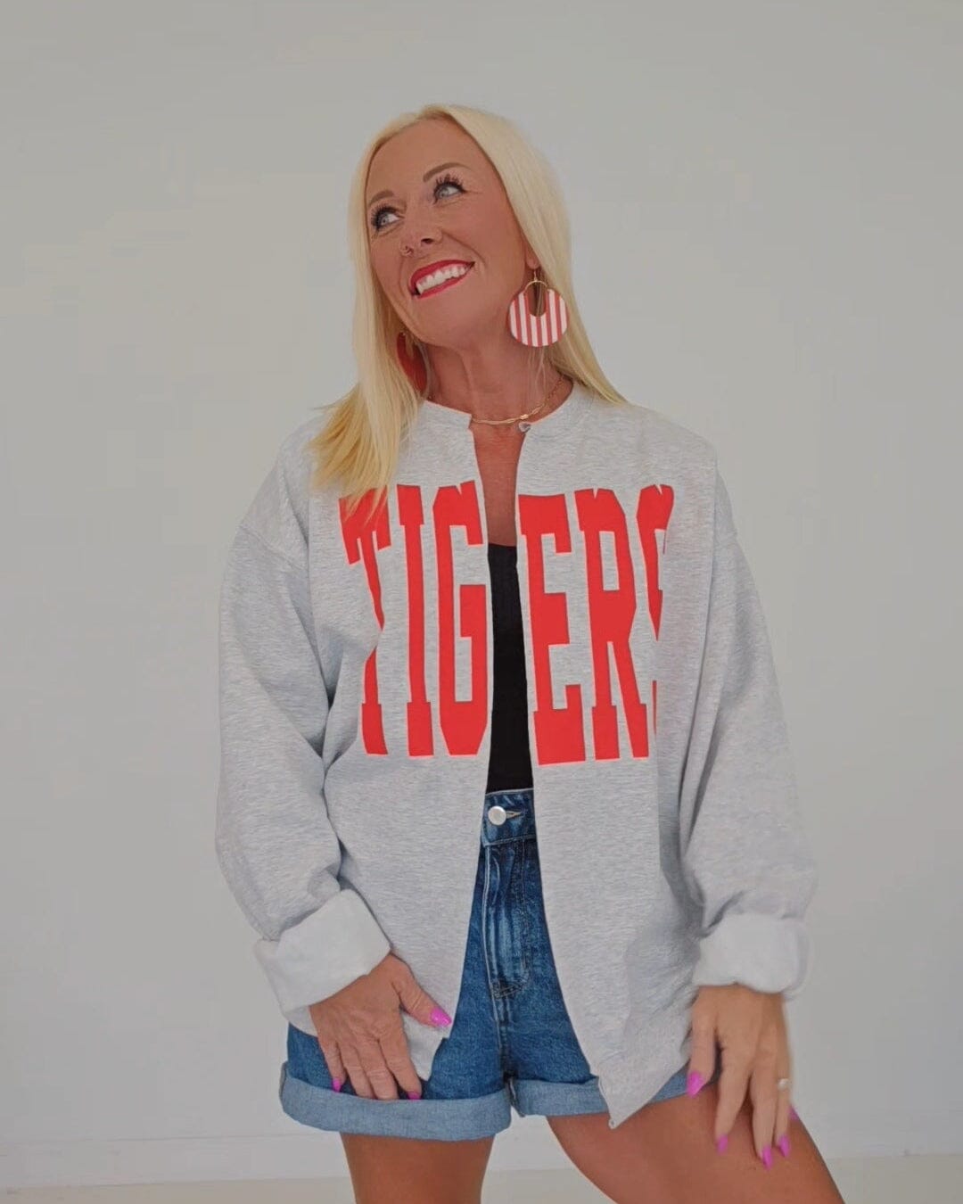 Custom Mascot Hand Cut Sweatshirt Cardigan