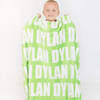 PERSONALIZED NAME BLANKET - BOLD FONT - LIME GREEN