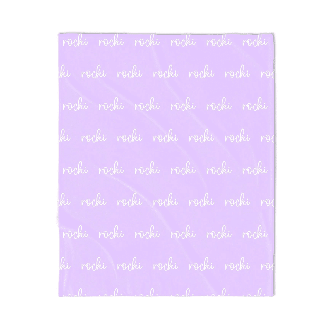 PERSONALIZED NAME BLANKET - SCRIPT - LAVENDER