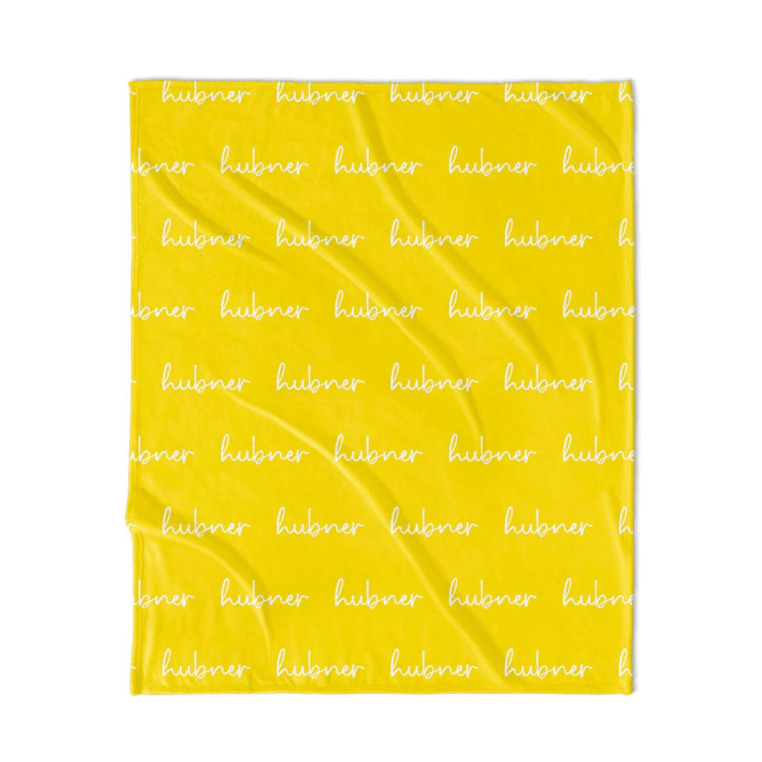 PERSONALIZED NAME BLANKET - SCRIPT - YELLOW