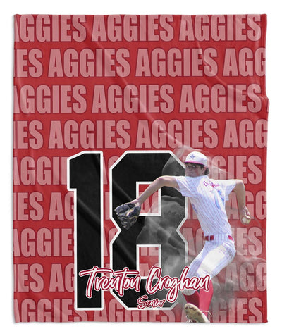 TEAM NAME AND NUMBER PERSONALIZED PHOTO BLANKET