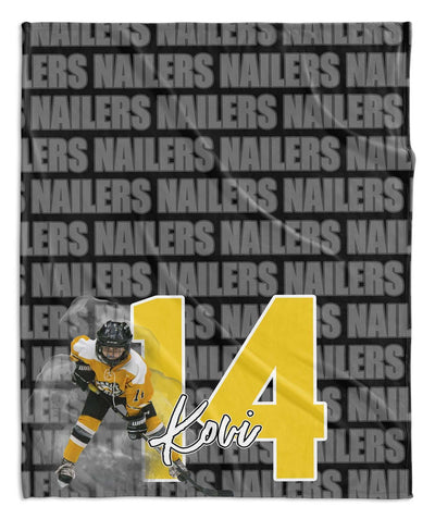 TEAM NAME AND NUMBER PERSONALIZED PHOTO BLANKET