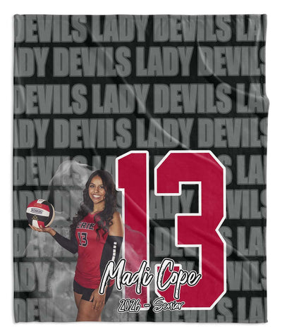 TEAM NAME AND NUMBER PERSONALIZED PHOTO BLANKET