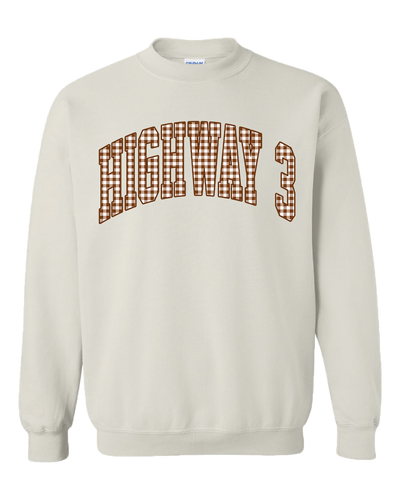 Highway 3 Gingham Logo Crewneck Sweatshirt