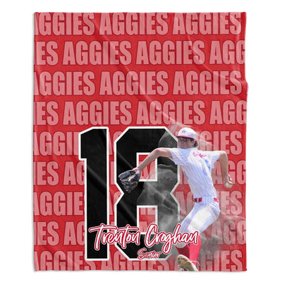 TEAM NAME AND NUMBER PERSONALIZED PHOTO BLANKET