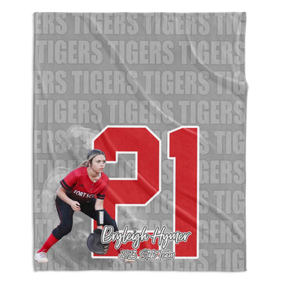 TEAM NAME AND NUMBER PERSONALIZED PHOTO BLANKET