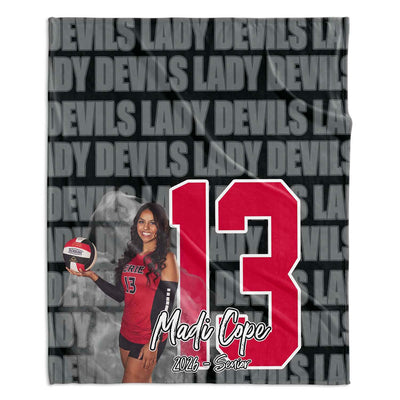 TEAM NAME AND NUMBER PERSONALIZED PHOTO BLANKET