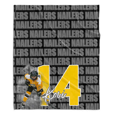 TEAM NAME AND NUMBER PERSONALIZED PHOTO BLANKET