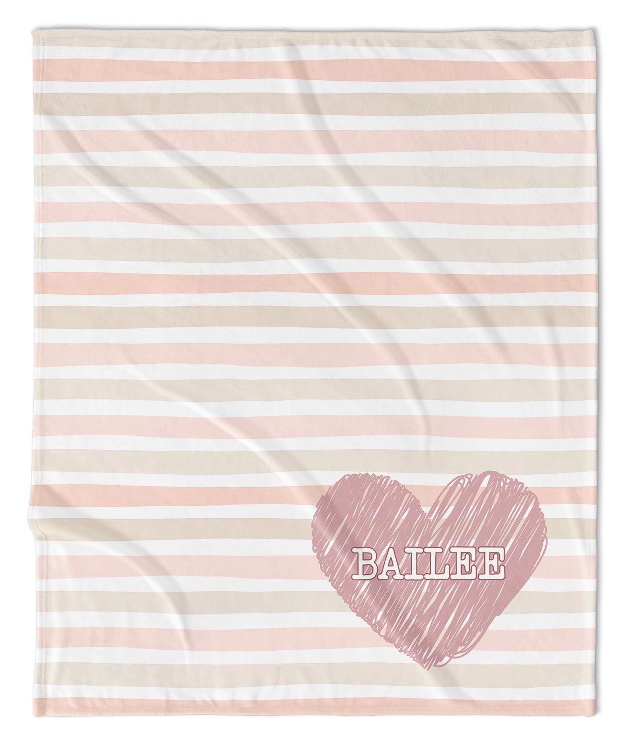 SCRIBBLE HEART-BLUSH PERSONALIZED BLANKET