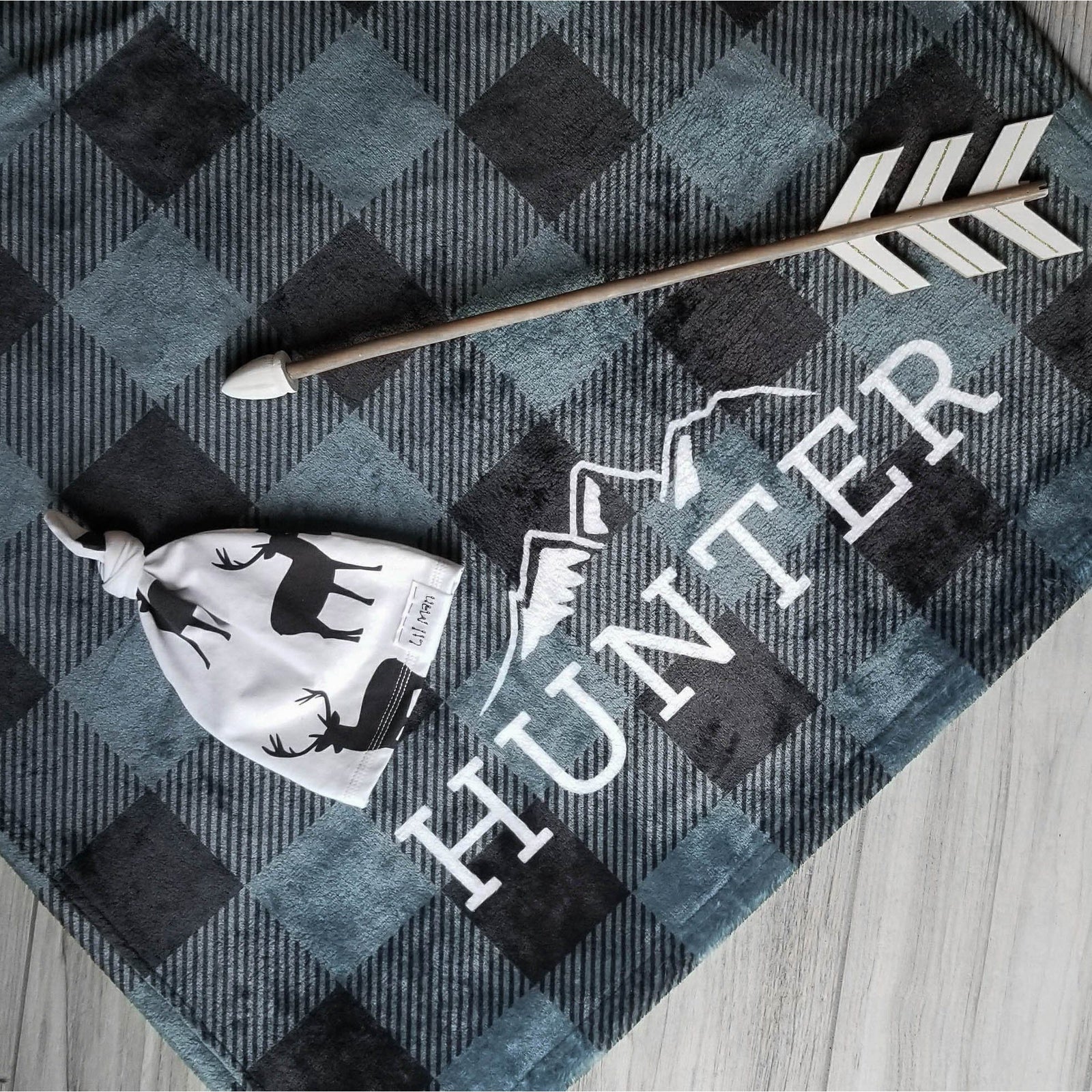 ADVENTURE MOUNTAINS MODERN PERSONALIZED NAME BLANKET