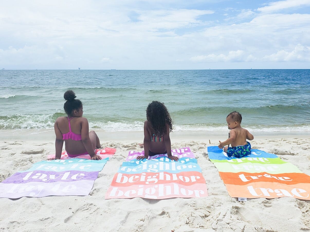 FAMILY MATCHING COLOR SWATCH PERSONALIZED PREMIUM TOWEL