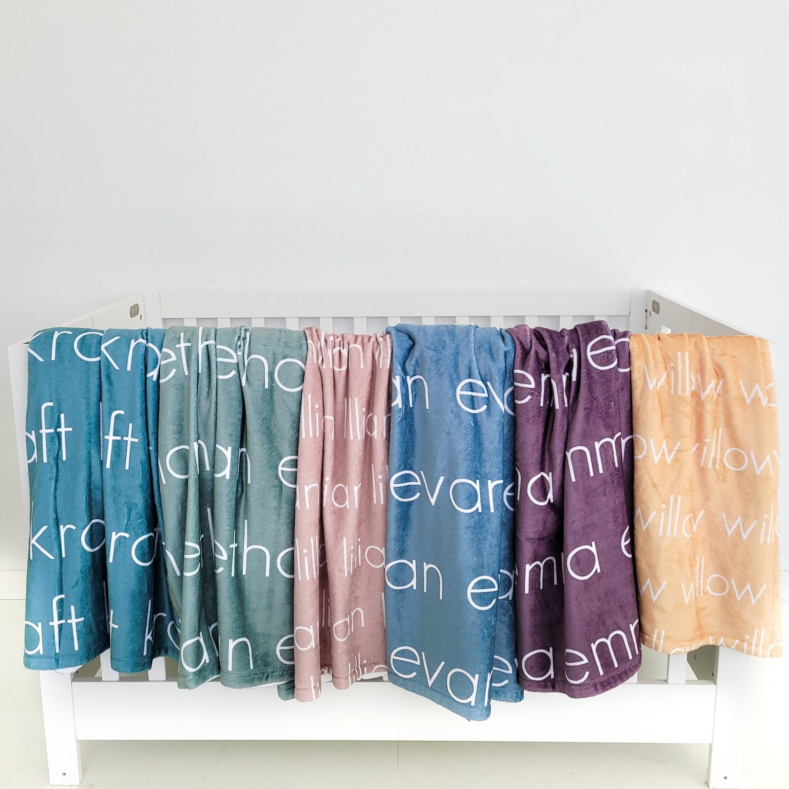 PERSONALIZED NAME BLANKET - LIGHT (JEWEL TONE COLOR OPTIONS)