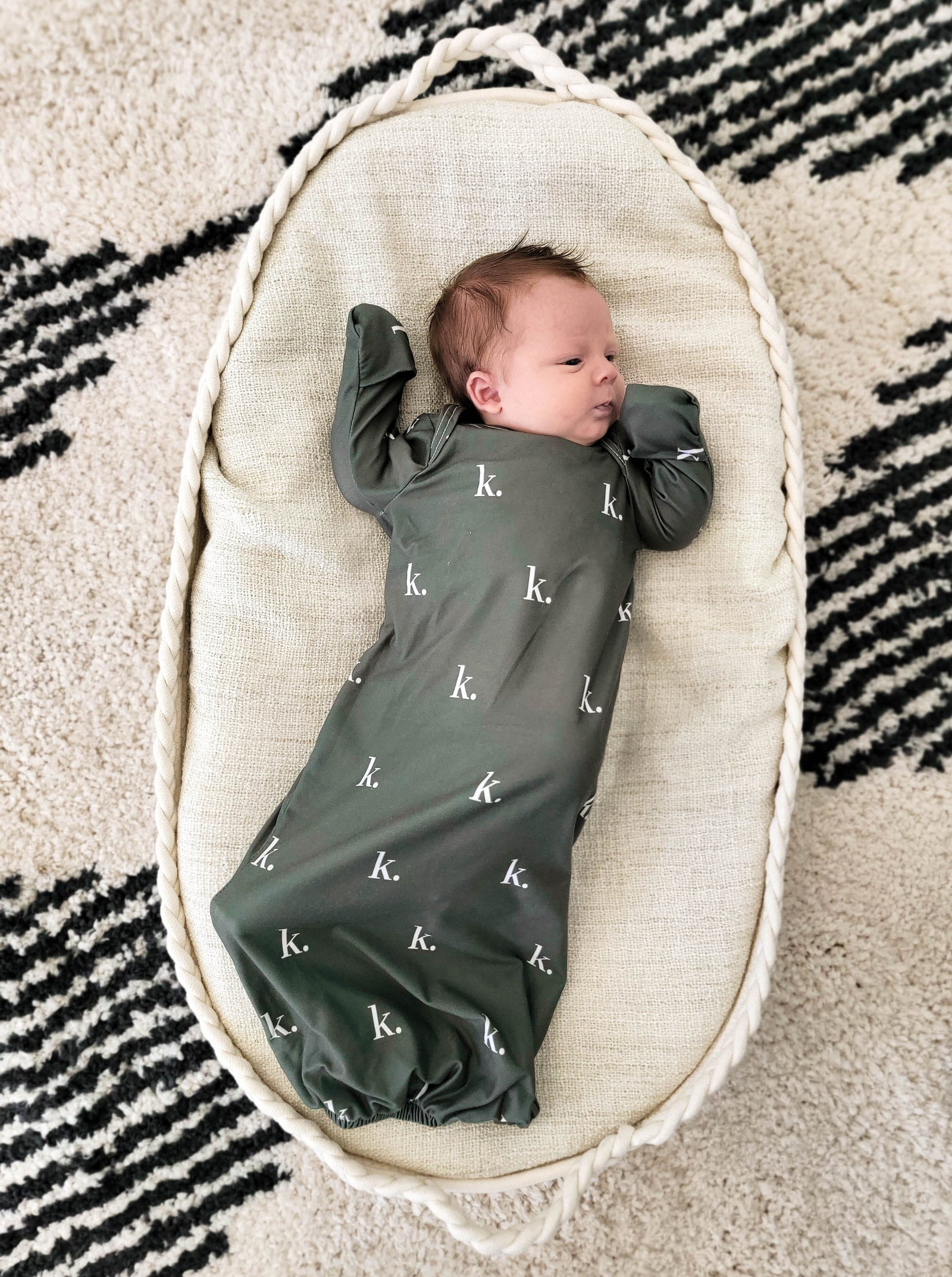 H3 X HB Simple Initial Monogram Sleeper Gown