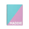 2 TONE COLOR BLOCK PERSONALIZED SPIRAL NOTEBOOK