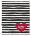 SCRIBBLE HEART-BLACK AND RED PERSONALIZED BLANKET