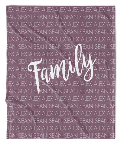 FAMILY NAMES PERSONALIZED THROW BLANKET