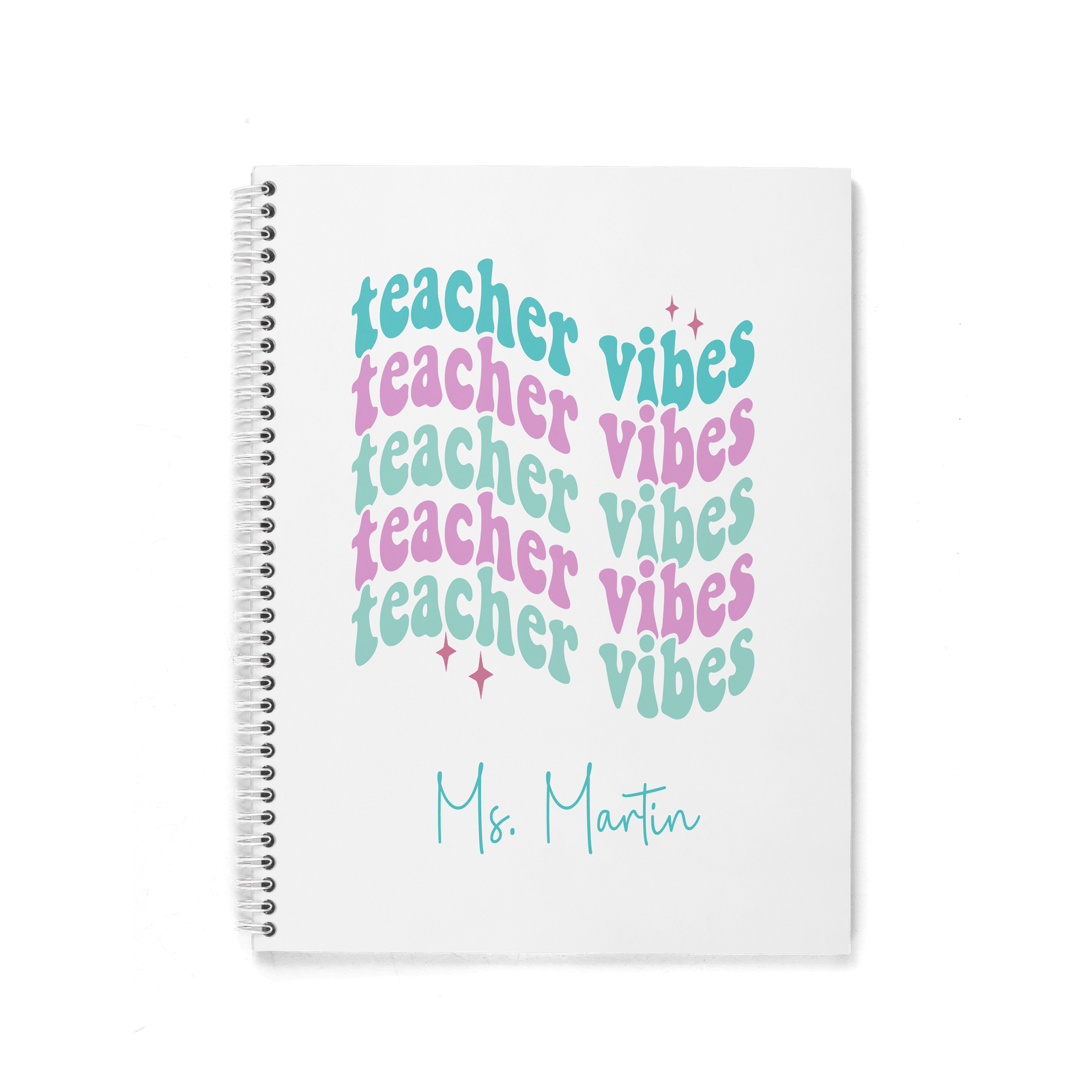 TEACHER VIBES PERSONALIZED SPIRAL NOTEBOOK