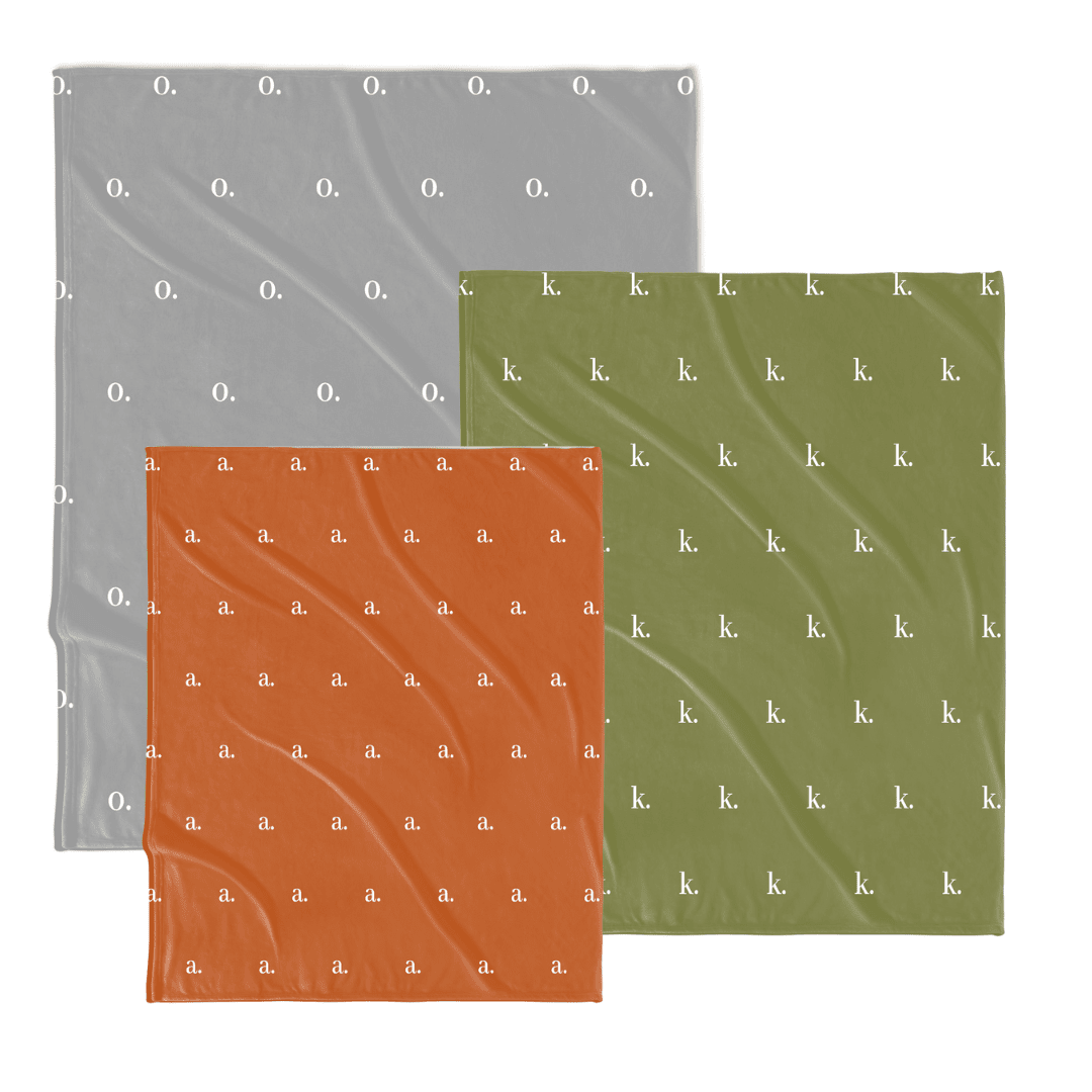 H3 X HB Simple Initial Monogram Blanket