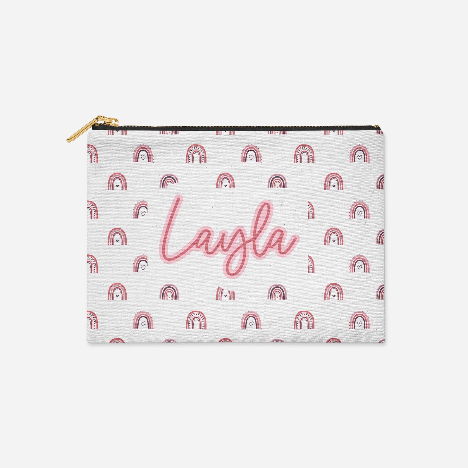 PERSONALIZED ACCESSORY BAG FLAT – HEART RAINBOW