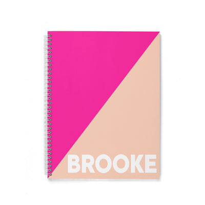 2 TONE COLOR BLOCK PERSONALIZED SPIRAL NOTEBOOK