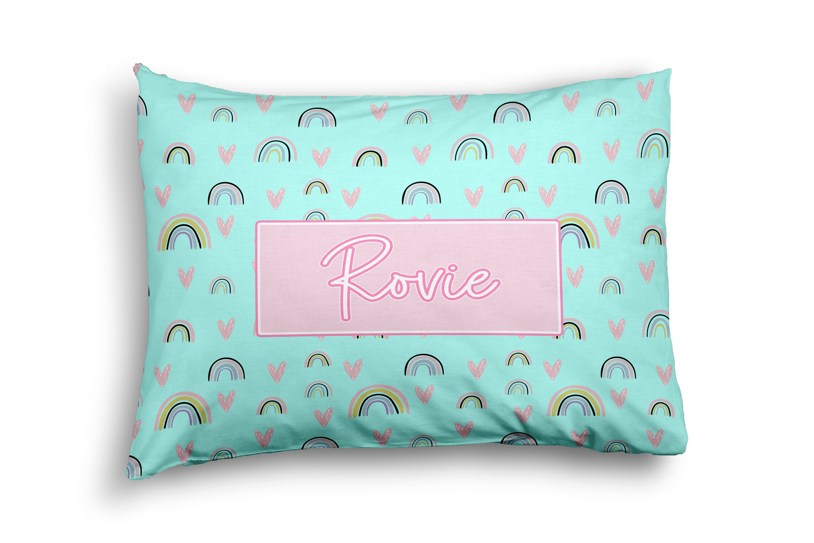 MINT RAINBOW PERSONALIZED PILLOW SHAM