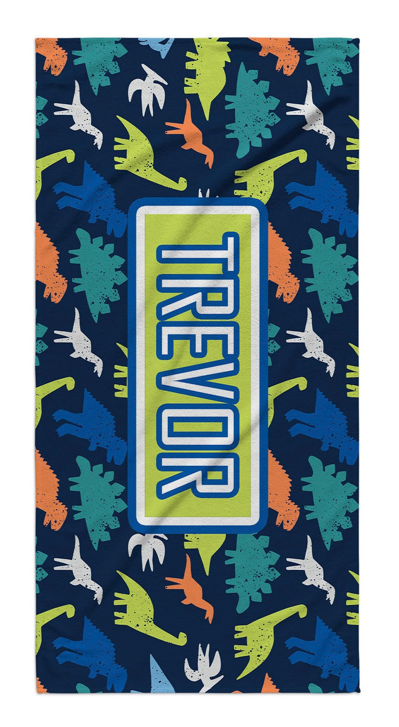 DINOSAUR FRIENDS PERSONALIZED TOWEL